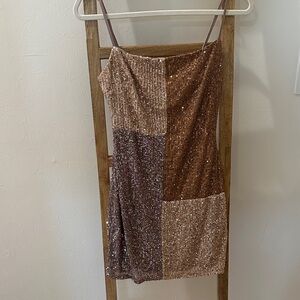 Blue Blush Sequin Glam Top